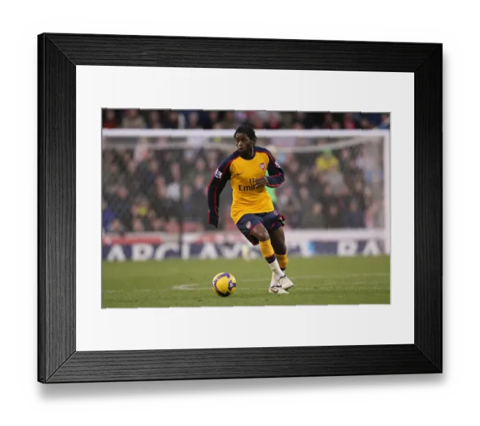 Framed Print : Alex Song's Brilliant Performance: Arsenal's Thrilling 2-1 Victory Over Stoke City (1 / 11 / 2008)