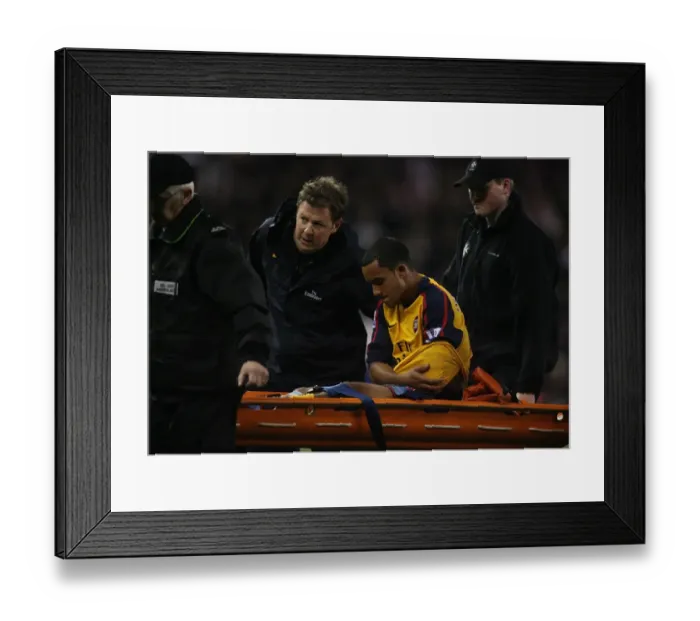 Framed Print : Theo Walcott's Devastating Injury: Arsenal's Victory Over Stoke City (2-1), 2008 Framed Print : Theo Walcott's Devastating Injury: Arsenal's Victory Over Stoke City (2-1), 2008