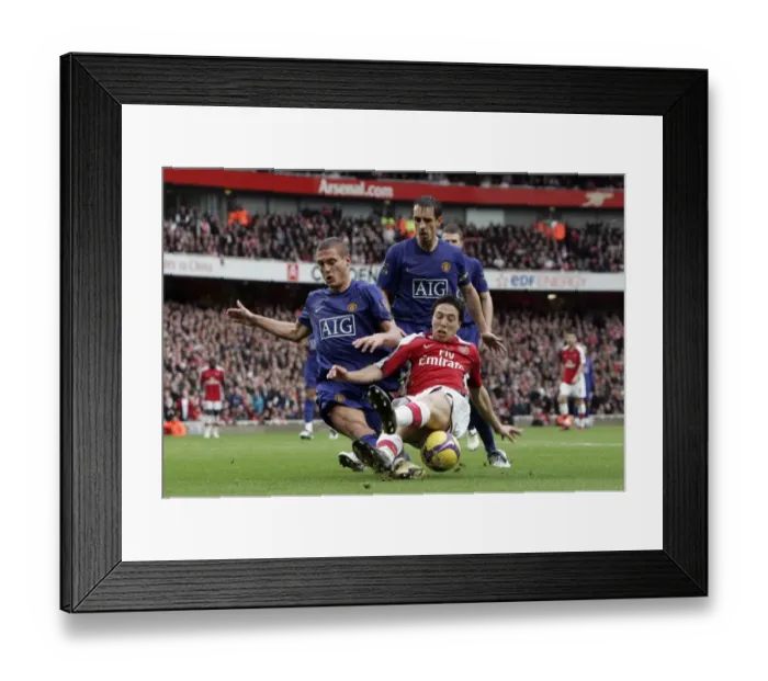Framed Print : Samir Nasri (Arsenal) Nemania Vidic (Man Utd) Framed Print : Samir Nasri (Arsenal) Nemania Vidic (Man Utd)