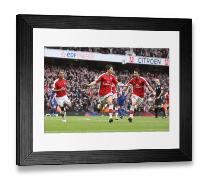 Framed Print : Unstoppable Arsenal: Nasri and Fabregas's Brilliant Goals - Arsenal's Victory Over Manchester United (2008): A Dazzling Duo's Moment at Emirates Stadium