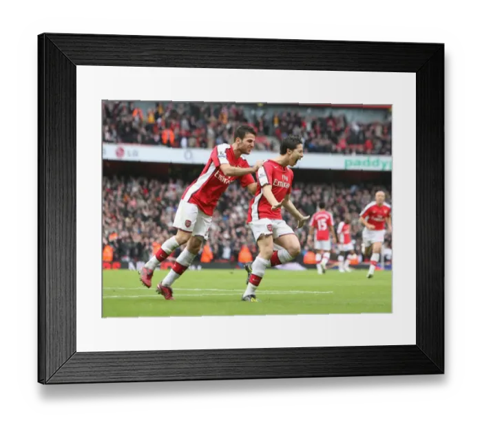Framed Print : Nasri and Fabregas: Unstoppable Duo - Arsenal's 2nd Goal vs Manchester United (08 / 11 / 2008)