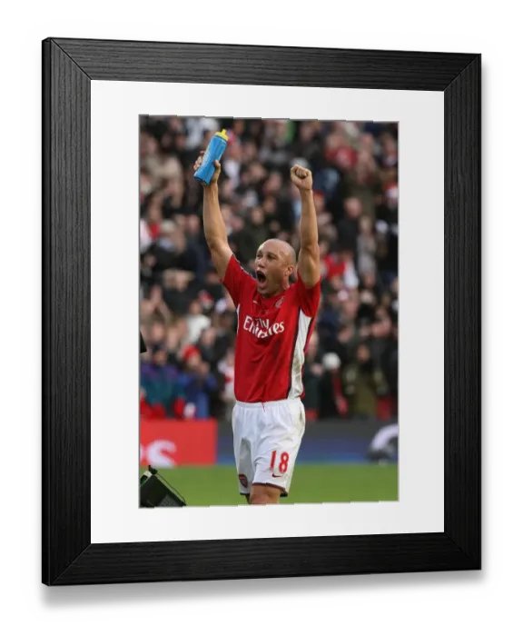 Framed Print : Mikael Silvestre's Triumph: Arsenal's 2-1 Victory Over Manchester United, 2008