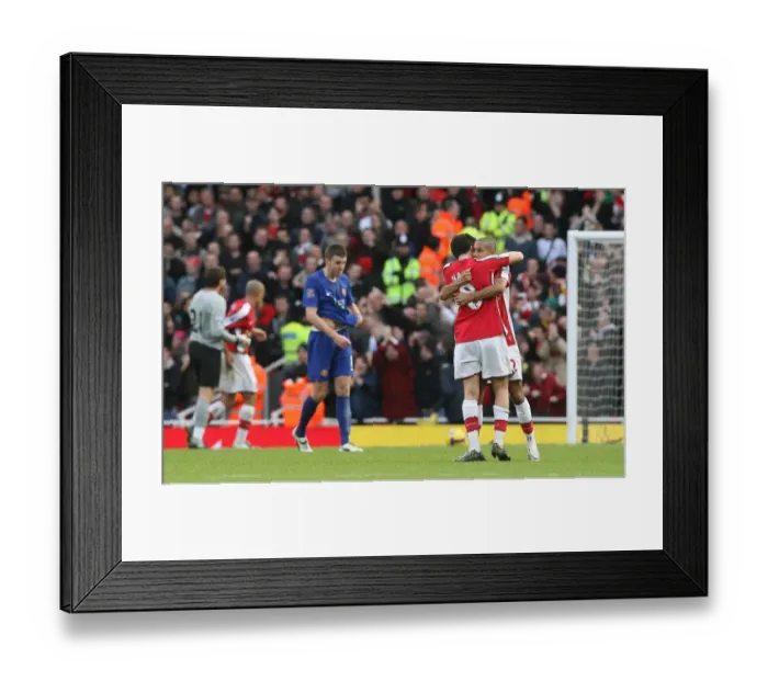 Framed Print : Gael Clichy and Samir Nasri celebrate the Arsenal victory