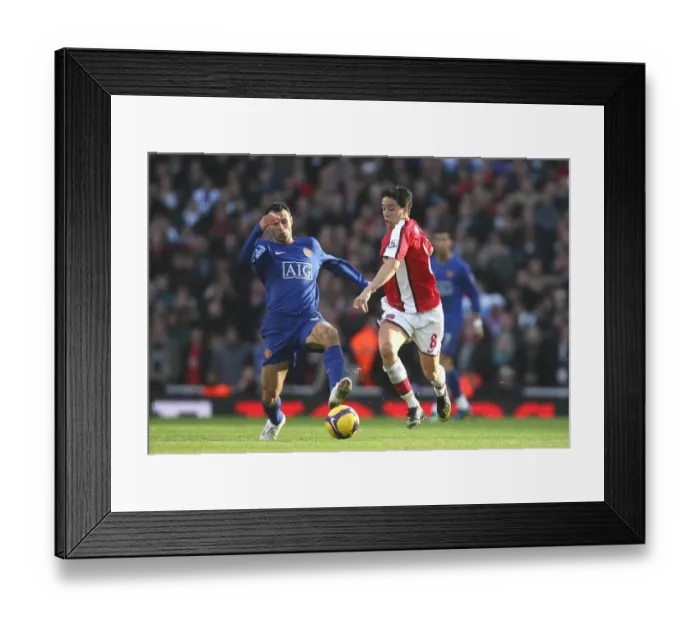 Framed Print : Samir Nasri (Arsenal) Ryan Giggs (Manchester United)