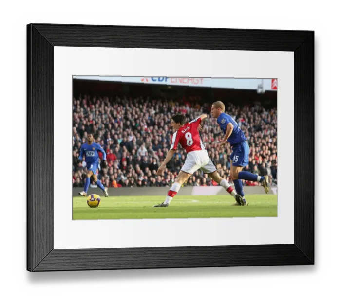 Framed Print : Clash of Titans: Nasri vs. Vidic in the Intense Arsenal vs. Manchester United Rivalry (8 / 11 / 2008, Arsenal 2:1)