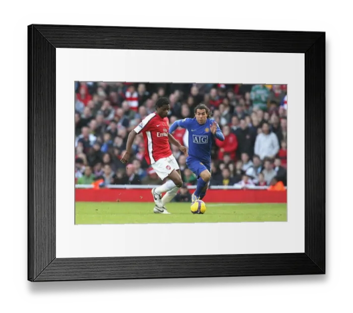 Framed Print : Alex Song (Arsenal) Carlos Tevez (Manchester United) Framed Print : Alex Song (Arsenal) Carlos Tevez (Manchester United)