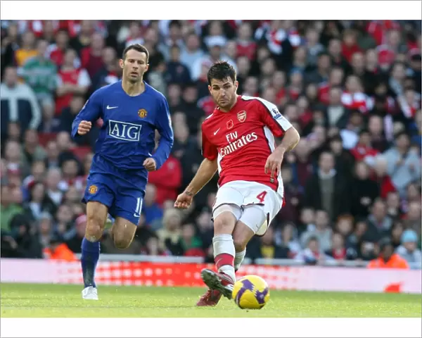 Clash of Legends: Fabregas vs. Giggs in Arsenal's 2-1 Victory over Manchester United, 2008