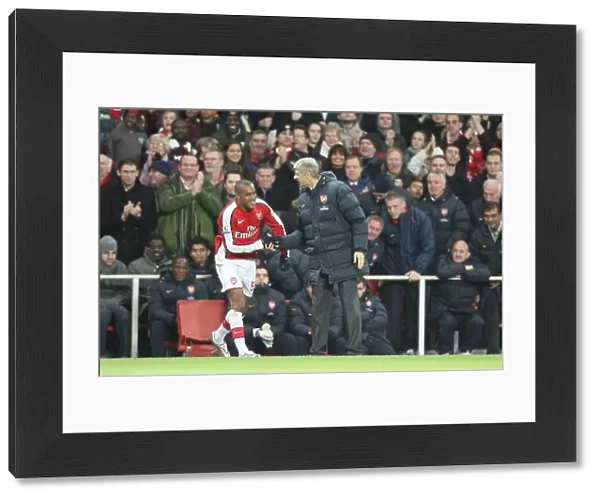 Arsene Wenger Celebrates Jay Simpson's First Goal for Arsenal: Arsenal 3-0 Wigan Athletic, Carling Cup 4th Round