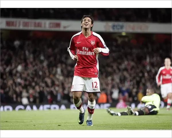 Carlos Vela celebrates scoring Arsenals 3rd goal