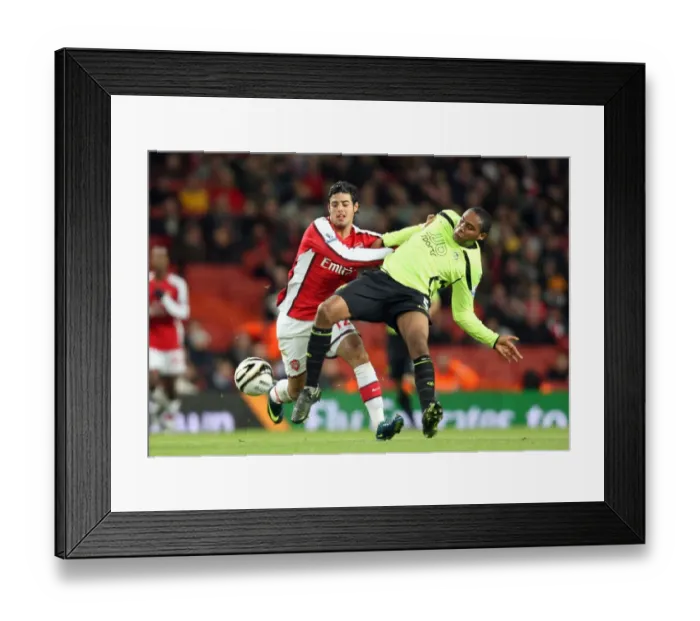 Framed Print : Carlos Vela (Arsenal) Wilson Palacios (Wigan)