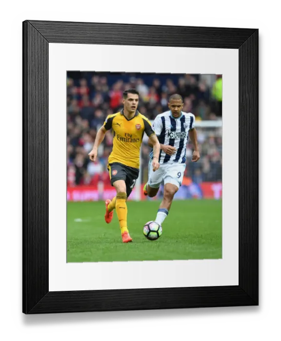 Framed Print : Xhaka Outmaneuvers Rondon: West Bromwich Albion vs. Arsenal, Premier League