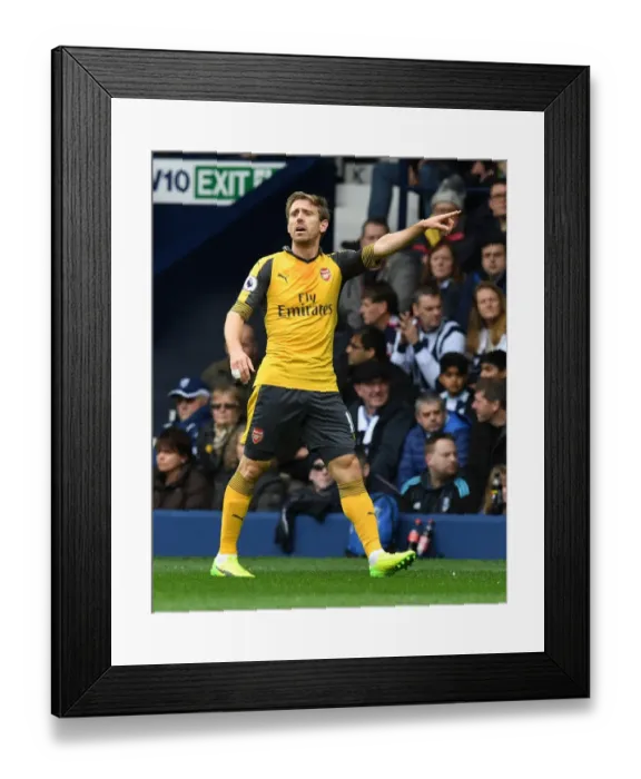 Framed Print : Nacho Monreal in Action: West Bromwich Albion vs. Arsenal, Premier League 2016-17
