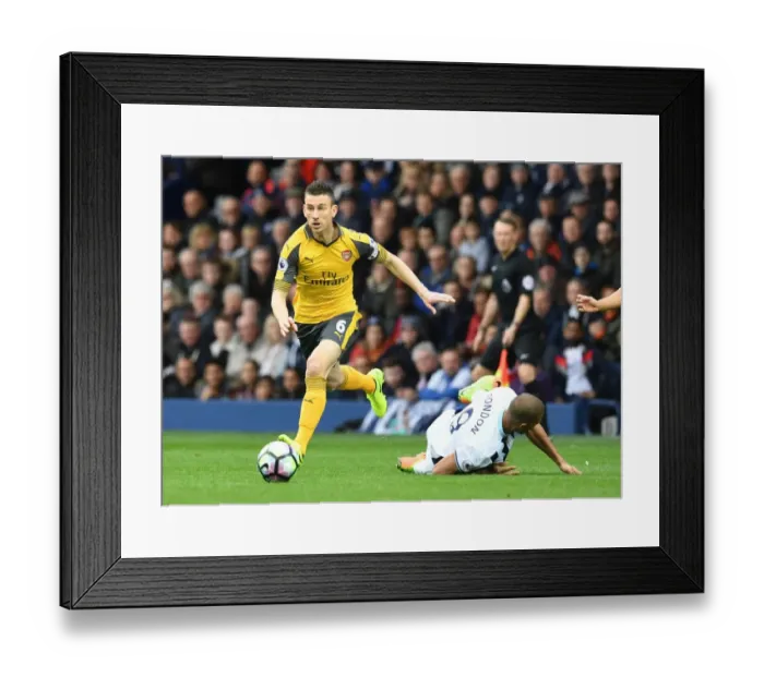 Framed Print : Koscielny Outruns Rondon: West Bromwich Albion vs. Arsenal, Premier League 2016-17