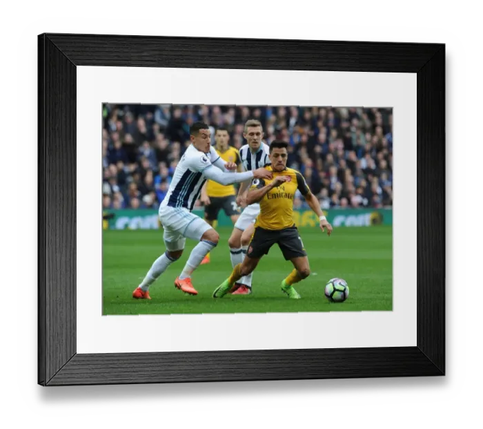 Framed Print : Clash at The Hawthorns: Sanchez Faces Off Against Livermore and Fletcher (West Bromwich Albion vs Arsenal, 2016-17)
