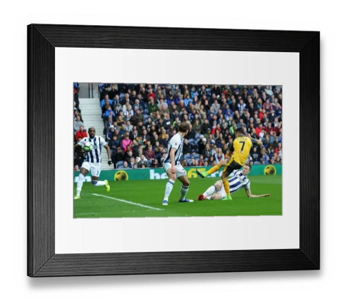 Framed Print : Alexis Sanchez Scores for Arsenal against West Bromwich Albion, Premier League 2016-17