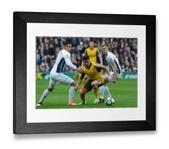 Framed Print : Sanchez's Intense Stare-Down: Livermore and Fletcher (West Brom vs Arsenal, 2016-17)