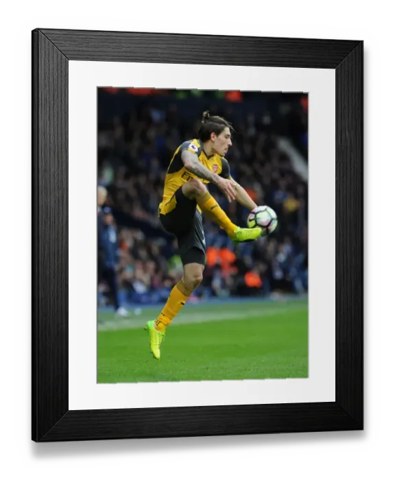 Framed Print : Hector Bellerin in Action: Arsenal vs. West Bromwich Albion, Premier League 2016-17