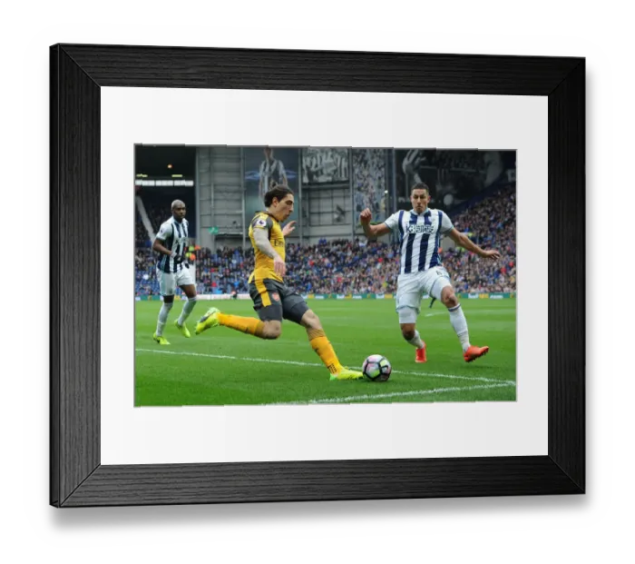 Framed Print : Hector Bellerin vs Jake Livermore: Intense Battle at The Hawthorns - West Bromwich Albion vs Arsenal, Premier League 2016-17