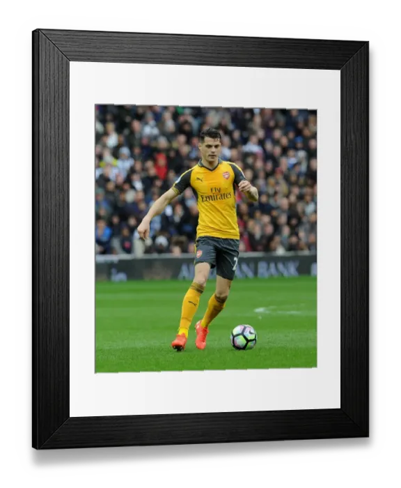 Framed Print : Granit Xhaka in Action: West Bromwich Albion vs. Arsenal, Premier League 2016-17