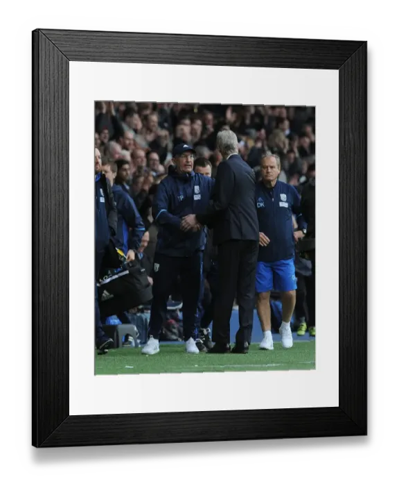 Framed Print : Arsene Wenger and Tony Pulis: Post-Match Handshake - West Bromwich Albion vs. Arsenal (2016-17)