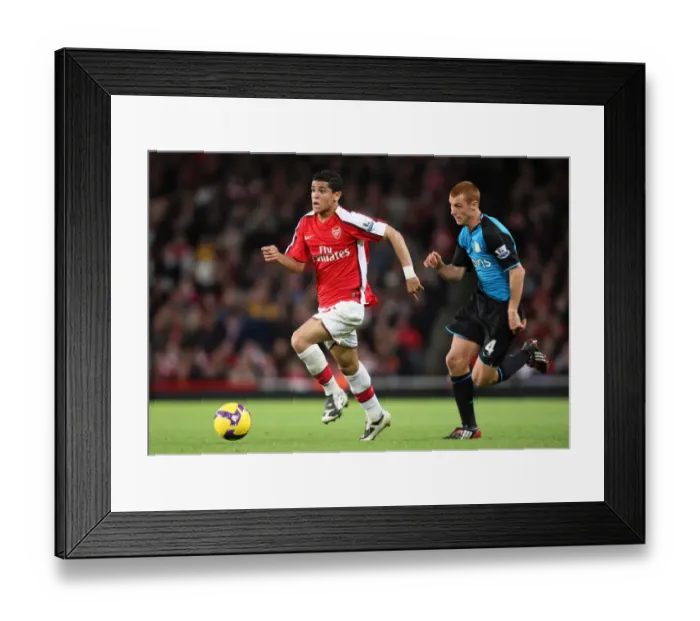 Framed Print : Denilson vs. Sidwell: Aston Villa's Double Victory Over Arsenal in the Premier League, November 15, 2008