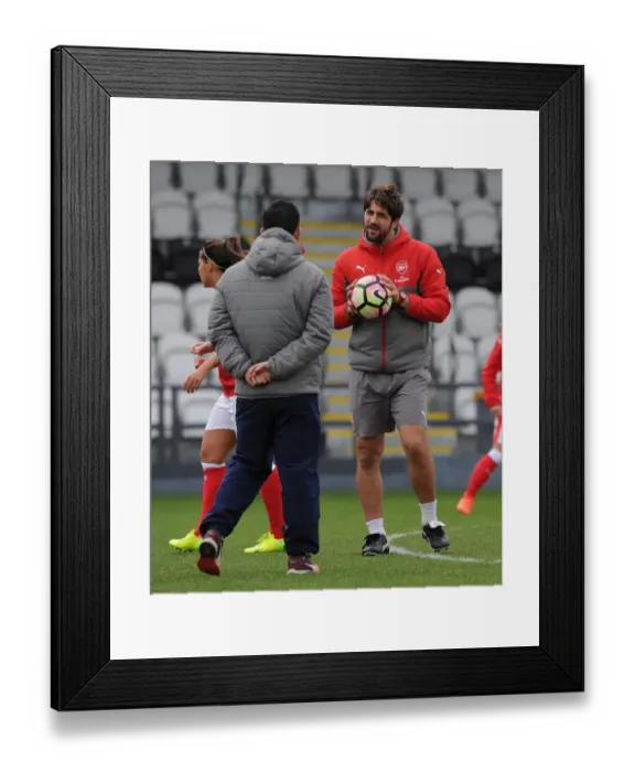 Framed Print : Arsenal Ladies Assistant Manager Jose Elena. Arsenal Ladies 10: 0 Tottenham Hotspur Ladies