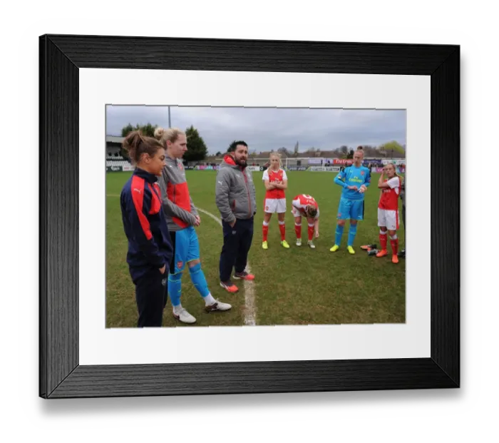 Framed Print : Pedro Martinez Losa Contemplates Arsenal Ladies FA Cup Prospects After Draw with Tottenham Hotspur Ladies