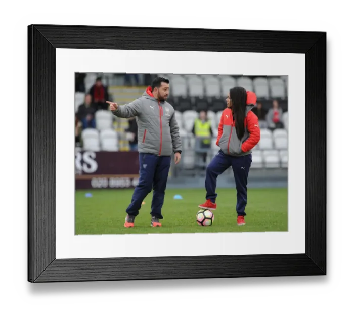 Framed Print : Arsenal Ladies vs. Tottenham Hotspur Ladies: Pedro Martinez Losa and Alex Scott Pre-Match Conversation Framed Print : Arsenal Ladies vs. Tottenham Hotspur Ladies: Pedro Martinez Losa and Alex Scott Pre-Match Conversation