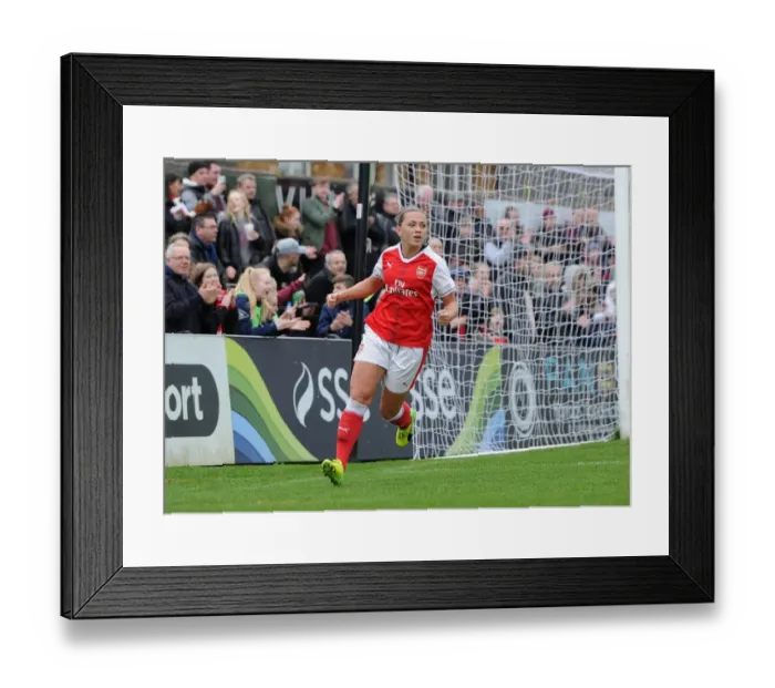 Framed Print : Katie McCabe Scores for Arsenal Ladies Against Tottenham Hotspur Ladies in FA Cup 2017