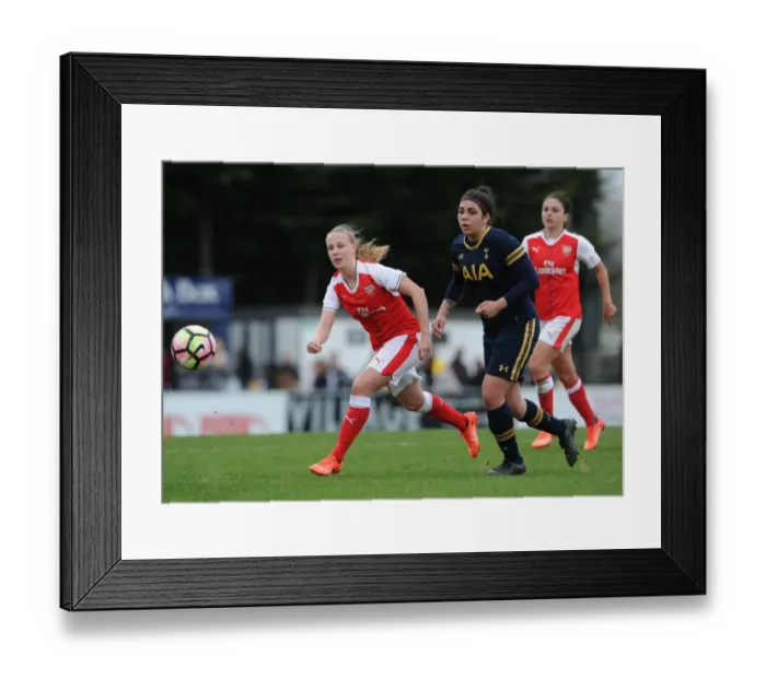 Framed Print : Arsenal vs. Tottenham Ladies FA Cup Clash: A Battle of Wits - Beth Mead vs. Renee Hector Framed Print : Arsenal vs. Tottenham Ladies FA Cup Clash: A Battle of Wits - Beth Mead vs. Renee Hector