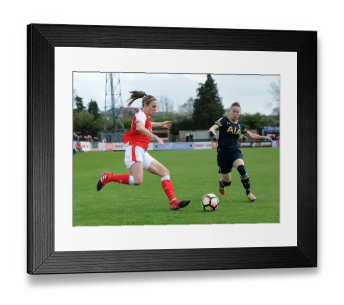 Framed Print : Arsenal vs. Tottenham: Heather O'Reilly vs. Nikita Whinnett in FA Cup Showdown Framed Print : Arsenal vs. Tottenham: Heather O'Reilly vs. Nikita Whinnett in FA Cup Showdown