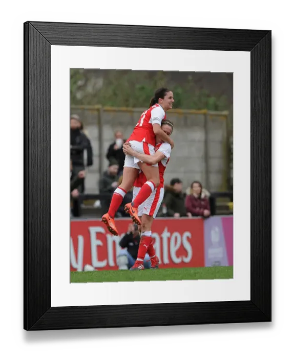 Framed Print : Unstoppable Duo: Van de Donk and O'Reilly's Goal-Scoring Celebrations for Arsenal Ladies in FA Cup Clash against Tottenham Hotspur Ladies Framed Print : Unstoppable Duo: Van de Donk and O'Reilly's Goal-Scoring Celebrations for Arsenal Ladies in FA Cup Clash against Tottenham Hotspur Ladies