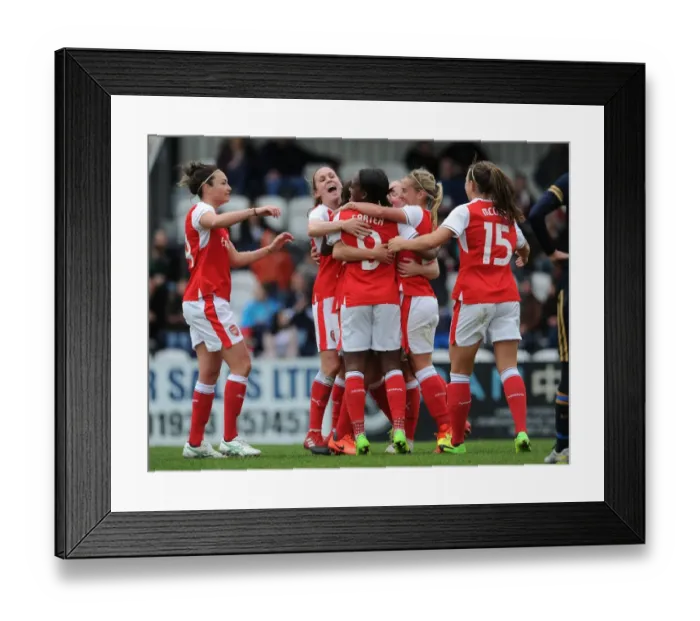 Framed Print : Arsenal Ladies Celebrate Goal: Van de Donk, Taylor, Carter, Nobbs, McCabe vs. Tottenham Hotspur Ladies (FA Cup 2017)