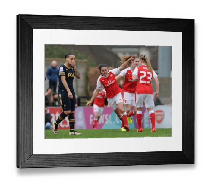 Framed Print : Danielle van de Donk Scores the Winning Goal for Arsenal against Tottenham Hotspur in FA Cup 2017