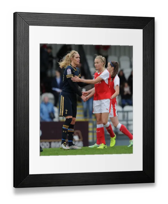 Framed Print : Leah Williamson and Wendy Martin: A Sportsmanlike Handshake After Arsenal Ladies vs. Tottenham Hotspur Ladies FA Cup Match Framed Print : Leah Williamson and Wendy Martin: A Sportsmanlike Handshake After Arsenal Ladies vs. Tottenham Hotspur Ladies FA Cup Match