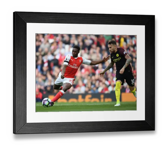 Framed Print : Clash of Titans: Welbeck vs. Otamendi - Arsenal vs. Manchester City, Premier League
