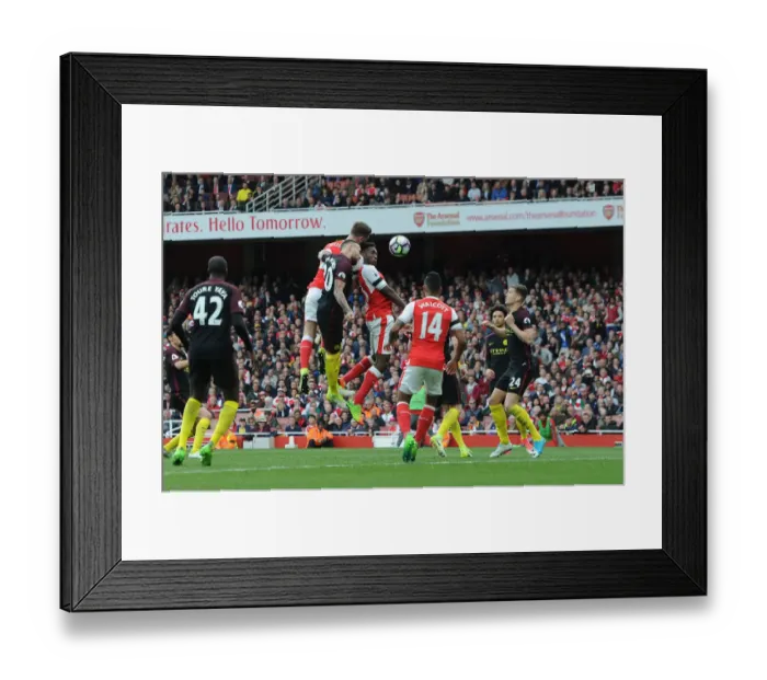 Framed Print : Shkodran Mustafi's Stunner: Arsenal's Game-Changing Goal vs. Manchester City (April 2017)