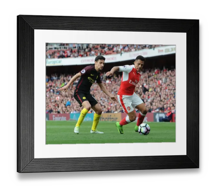 Framed Print : Clash of Stars: Sanchez vs. Navas in Arsenal vs. Manchester City Showdown