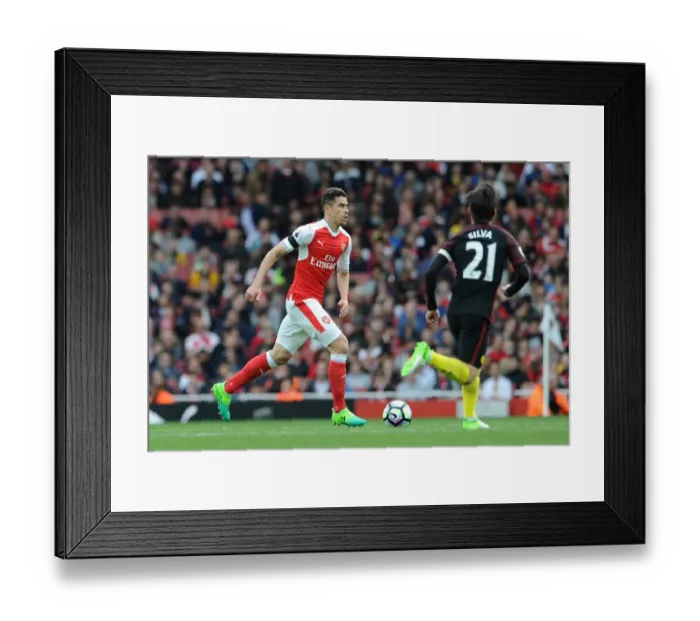 Framed Print : Gabriel Faces Manchester City: Arsenal vs. Manchester City, Premier League 2016-17 Framed Print : Gabriel Faces Manchester City: Arsenal vs. Manchester City, Premier League 2016-17