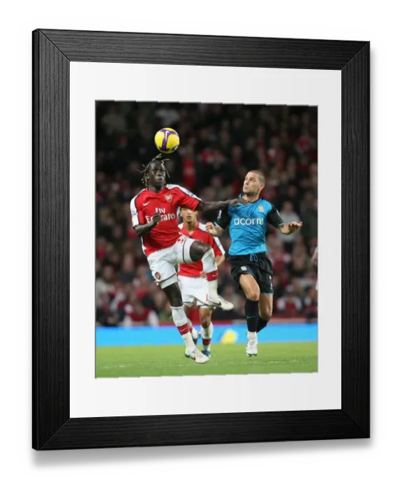 Framed Print : Sagna vs. Young: Aston Villa's Double Strike Against Arsenal, November 2008 Framed Print : Sagna vs. Young: Aston Villa's Double Strike Against Arsenal, November 2008