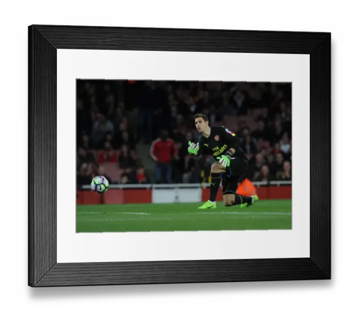 Framed Print : Arsenal's Emiliano Martinez in Action Against West Ham United, Premier League 2016-17
