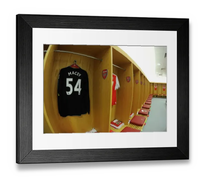 Framed Print : Arsenal: Matt Macey Readies for West Ham United Clash in Emirates Changing Room Framed Print : Arsenal: Matt Macey Readies for West Ham United Clash in Emirates Changing Room