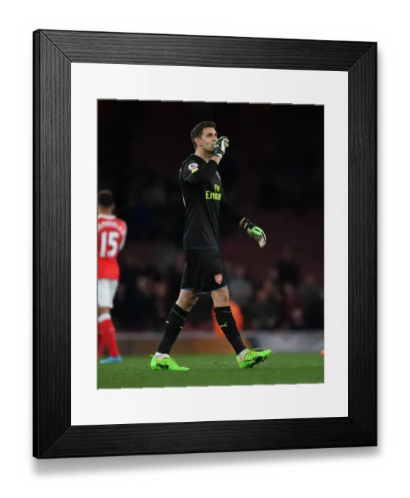 Framed Print : Arsenal's Unyielding Guardian: Emiliano Martinez in Action (2016-17 Arsenal vs West Ham United)