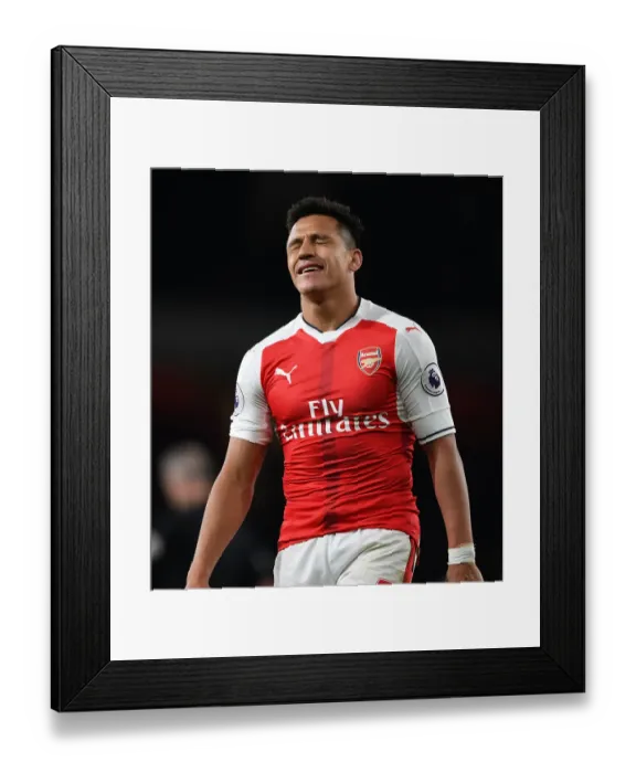 Framed Print : Arsenal's Alexis Sanchez in Action: Arsenal vs West Ham United, Premier League 2016-17
