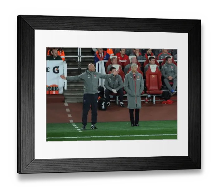 Framed Print : Arsene Wenger and Steve Bould: Focused at the Emirates - Arsenal v West Ham United, Premier League Framed Print : Arsene Wenger and Steve Bould: Focused at the Emirates - Arsenal v West Ham United, Premier League