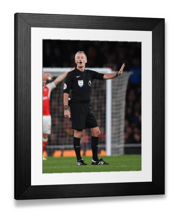 Framed Print : Martin Atkinson Referees Arsenal vs West Ham United, Premier League 2016-17