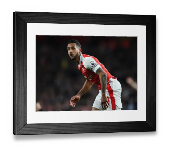 Framed Print : Theo Walcott in Action: Arsenal vs. West Ham United, Premier League 2016-17