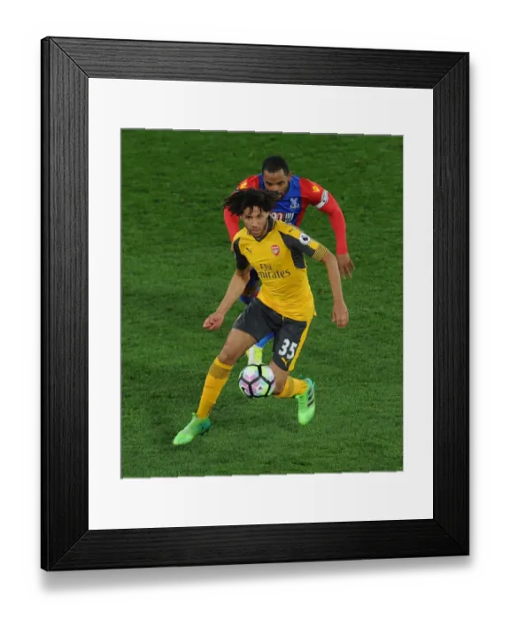 Framed Print : Elneny vs. Puncheon: Battle in the Midfield - Crystal Palace vs. Arsenal, Premier League 2016-17