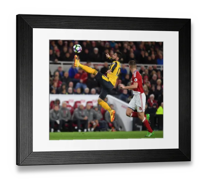 Framed Print : Olivier Giroud in Action: Middlesbrough vs Arsenal, Premier League 2016-17 Framed Print : Olivier Giroud in Action: Middlesbrough vs Arsenal, Premier League 2016-17