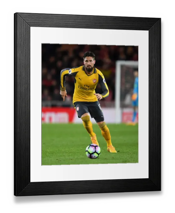 Framed Print : Olivier Giroud in Action: Arsenal's Win Against Middlesbrough, Premier League 2016-17